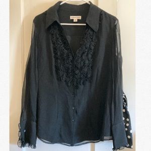 Coldwater Creek Sheer Black Blouse